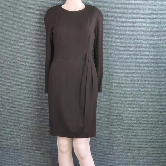 Vintage 80s Warren Petites Wool LS Dress - Picture 1 of 17